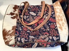 Gorgeous Designer Bag By Myra! Paisley Print With Cowhide Trim!