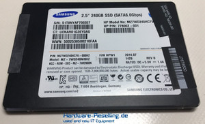 Samsung HP 240GB SSD SATA 2,5" 6G MZ7WD240HCFV-000H2 778062-001 768235-001