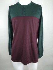 Smartwool Men Merino Sport 150 Long Sleeve Henley Sage/Brown Medium 17345-H93