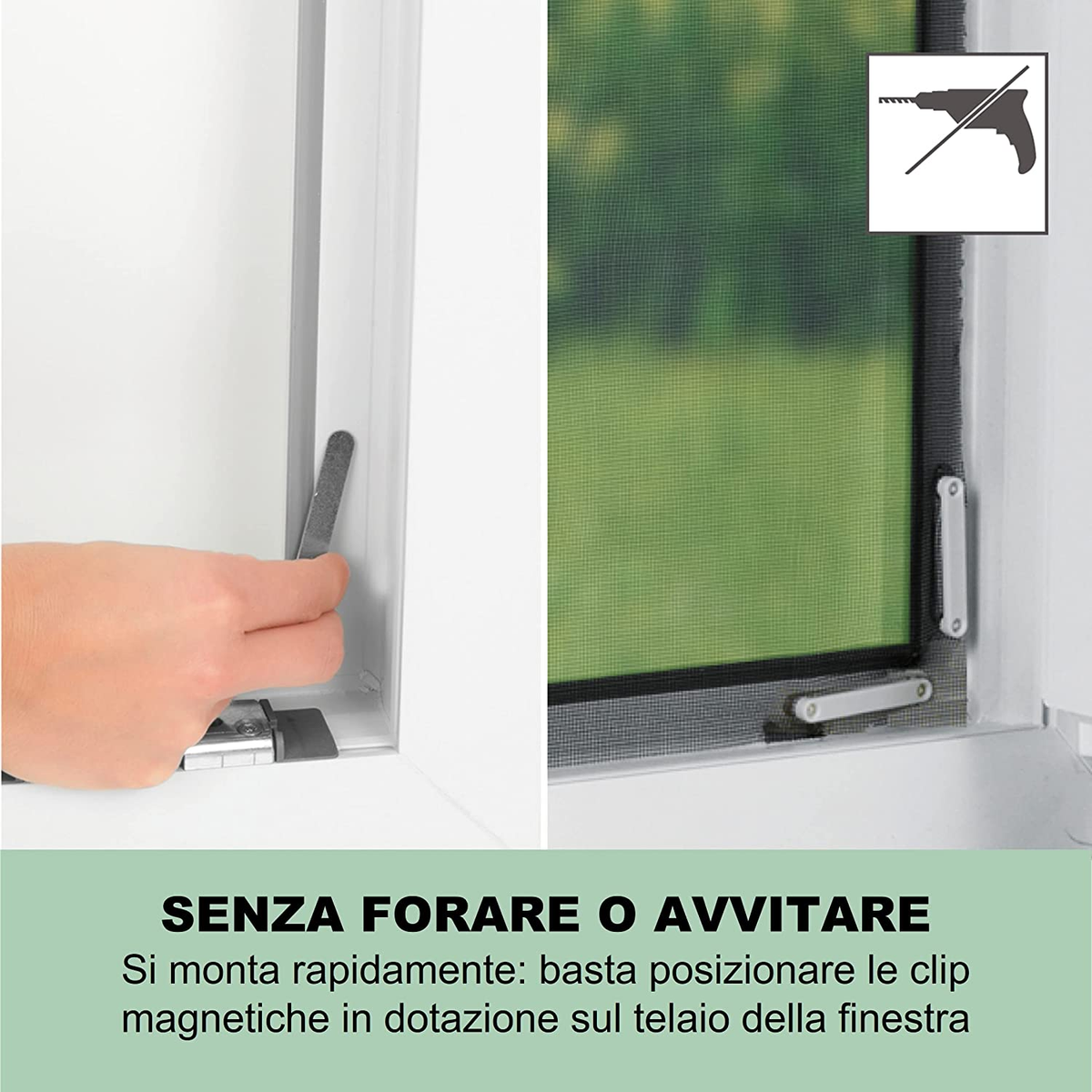 EASYmaxx Zanzariera Per Finestre Con Magic Click Tagliata