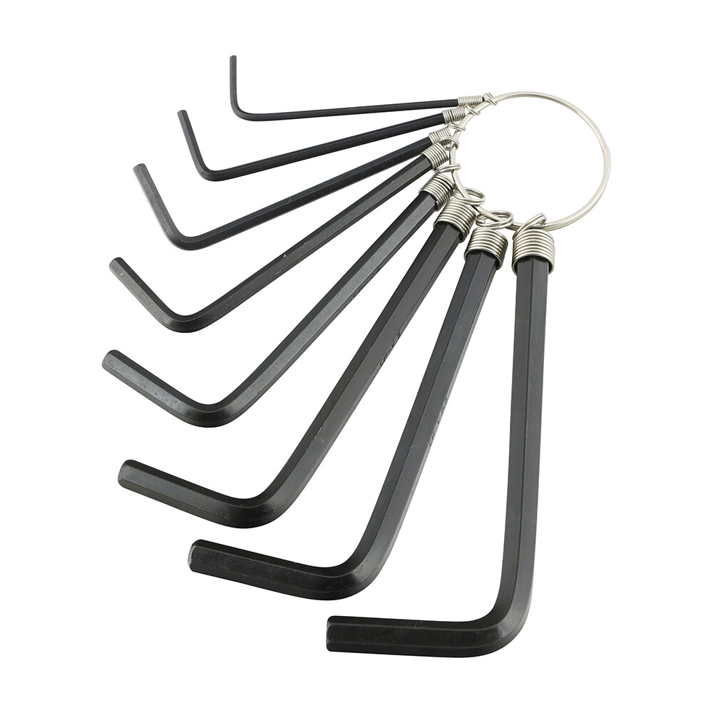 Timco Metric Hex Keys Keyring Allen Key Hexagon Hardened Steel Black Oxide 8pcs