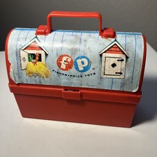 1962 Fisher Price Mini Toy Farm Barn Lunch Box Kit