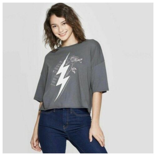 New Target Grayson / Thread Hello Gorgeous Med Gray World Tour Crop Graphic Tee - Picture 2 of 6