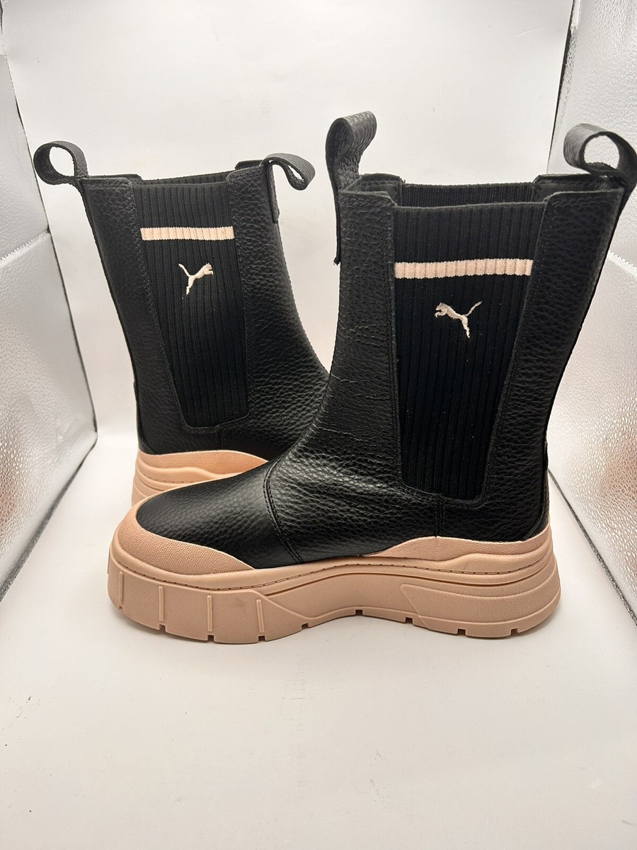 Puma Black-Rose Quartz MayzeStack ChelseaCasual Boots Women Size