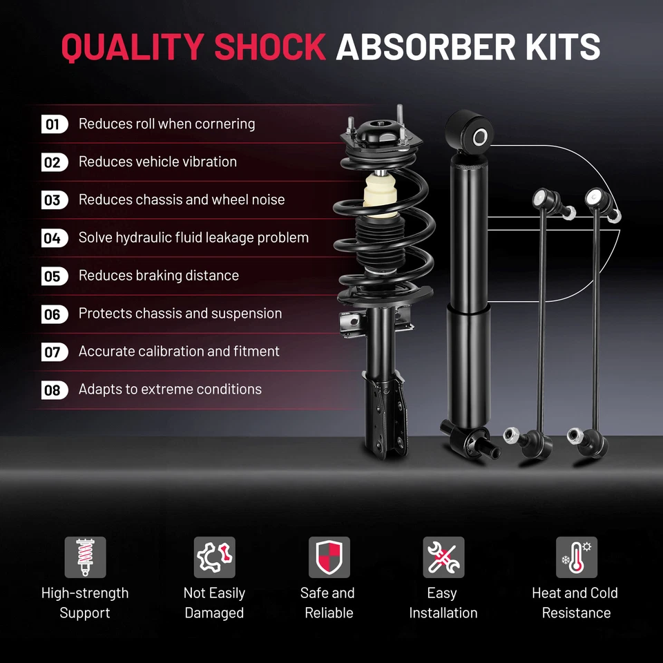 Front Struts Rear Shocks Sway Bars for Chevy Traverse Buick Enclave GMC Acadia Foto 4 de 4