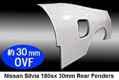 Nissan Silvia 180sx M-Sports Style 30mm Wide Body Rear Fender Guards - Picture 2 of 2
