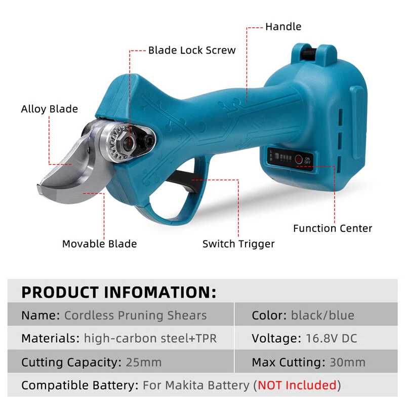 Cordless Electric Pruner Pruning Shears For Makita 18V Scissor Cutter Brushless - Image 3 of 4