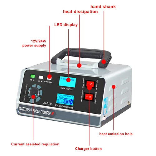 400W 40A 12V/24V Automatic Car Battery Charger Smart Pulse Repair Lead-acid new - Bild 2 von 12