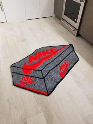 New Air Jordan 1 AJ1 Sneaker Box Shaped Floor Mat Area Rugs Living