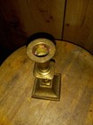 5.75" Tall Square Beaded Brass Candlestick Holder — photo 2