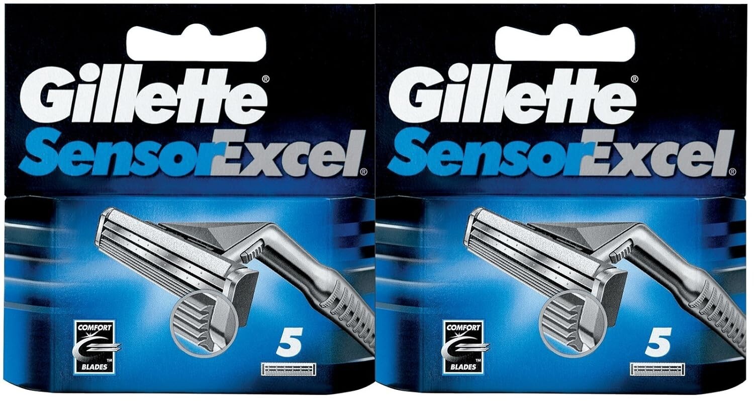 Gillette Sensor Excel, 5 Razors each (Value Pack of 2) (10 Razors ...