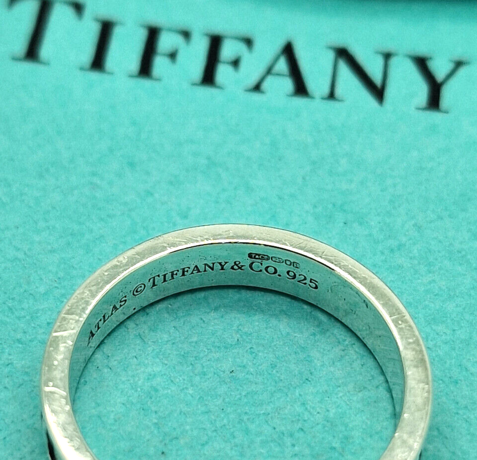 Tiffany & Co. Silver Narrow Atlas Band Ring size M UK, 6 1/2 US or