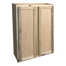 Kitchen Wall Cabinet  Unfinished Poplar  Shaker Style  33x42x12 in