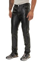 Men's BLACK Real Soft LAMBSKIN Leather Pant Custom Made Biker's Pant Party Pant