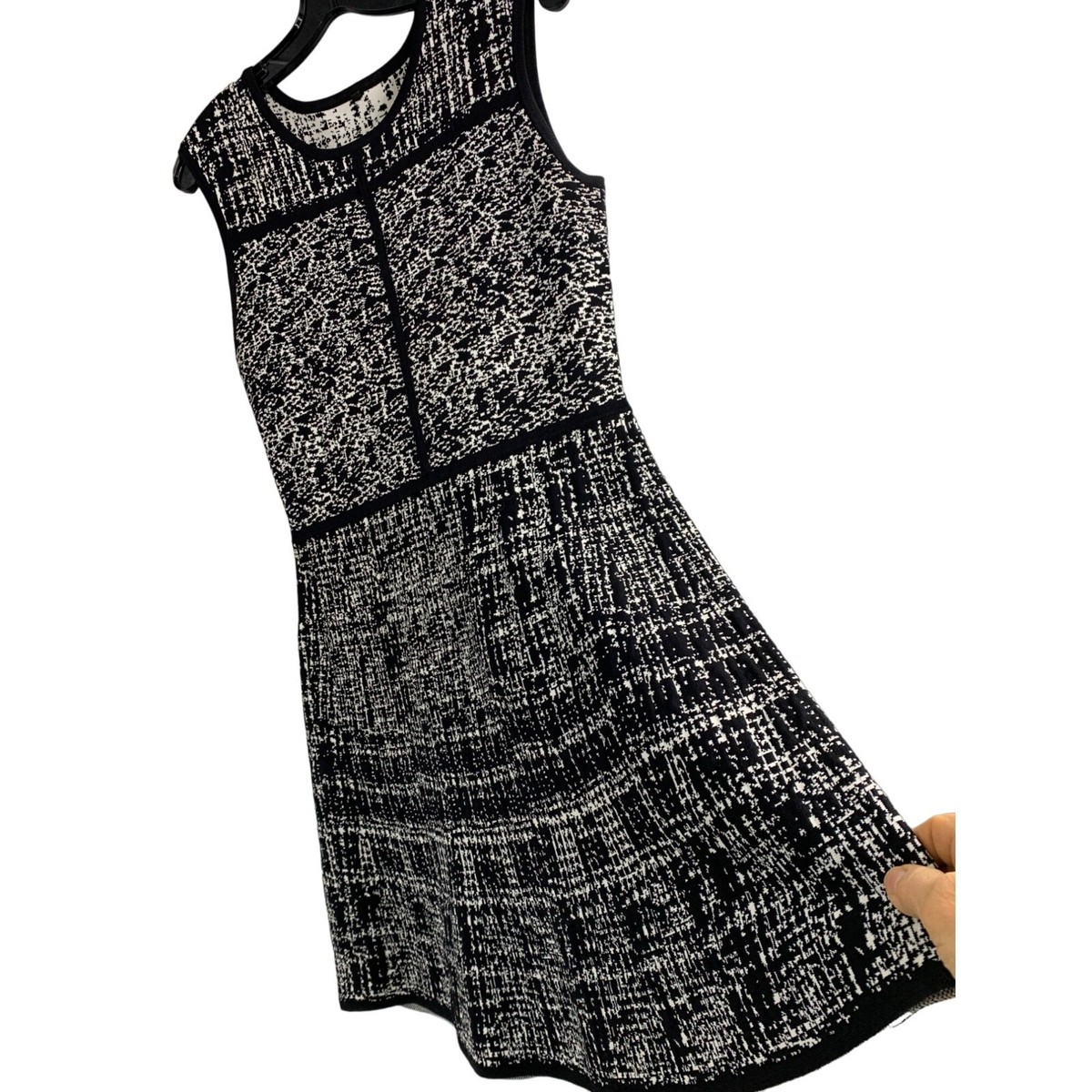Cosmic Fog Disposable Vape Mixed Media Fit and Flare Sweater Dress   English Factory Size M Marc New York Knit Fit & Flare Sweater Dress Mini  Sleeveless EUC 6505