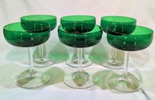 MCM Fostoria Classic Emerald Green+Clear Stem...