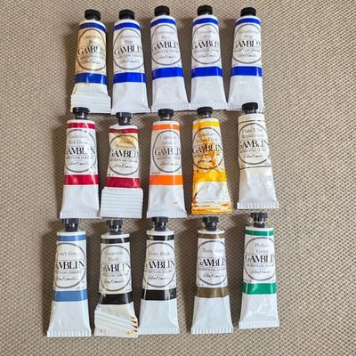 Gamblin Artists Oil Colors Paint Set Of 15 Tubes 37ml Assorted Colors