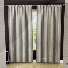 Pure Luxury Drapes Curtains Beige Natural Flax Linen Lined Set Of 2 Panel 50x96