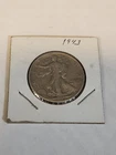 1943 Walking Liberty Half Dollar, 90% Silver, USA 50c Coin