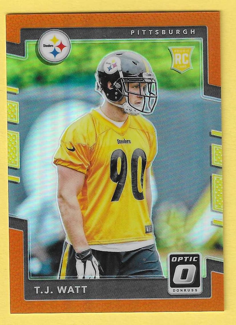 2017 Optic Orange Prizm T.J. Watt Steelers RC 158/199