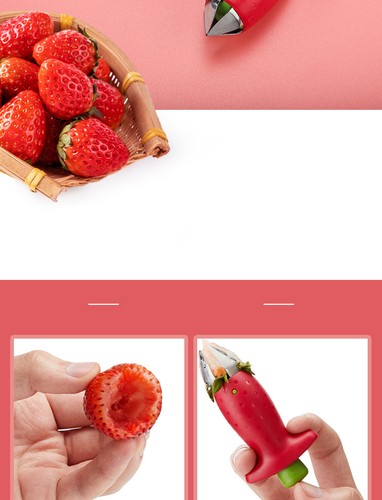 Strawberry Huller And Slicer Set Easy Prep Into Even Slices Stainless Steel - Picture 7 of 13