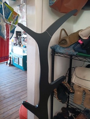 King Brand Furniture Wood Coat Rack Black Wood Tree