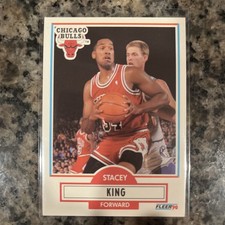 STACEY KING (Chicago Bulls) 1990-91 FLEER BASKETBALL ROOKIE CARD #27. rookie card picture