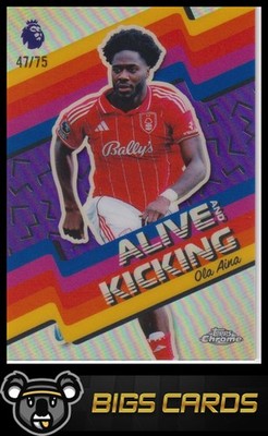 2025-26 Topps Chrome Premier #AK-18 Ola Aina Alive and Kicking Purple #/75