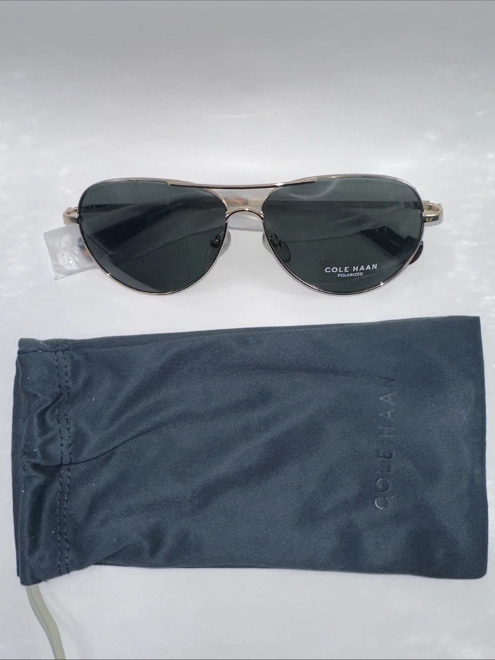 Gafas de sol Cole Haan Aviator marco dorado lentes polarizadas verdes tonos para hombre CH7037 Foto 2 de 4