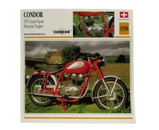 Condor 250 Grand Sport 1958 Switzerland Atlas Motorcycle Card-No US Duties