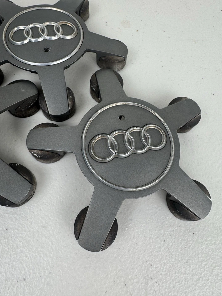 LOTE DE 3 tapas centrales plateadas OEM para AUDI A4 S4 2009-2012 4F0601165N 560-58838 Foto 4 de 4