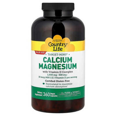 Target-Mins , Calcium Magnesium with Vitamin D Complex, 360 Vegan Capsules