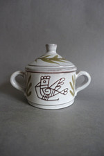 Michel Barbier (1931-2005) pot couvert en céramique à décor incisé d'un oiseau