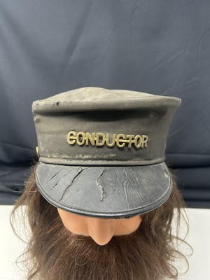 Vintage frühe Ruby s Pullman Schaffner Zug Mütze Kappe einzigartig 7 1/4