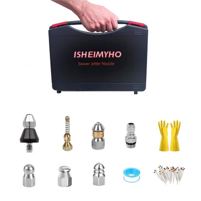 #ad Sewer Jetter Nozzle Kits 11PCS Set with Mini Box Pressure Washer Hose Nozzle... $51.47