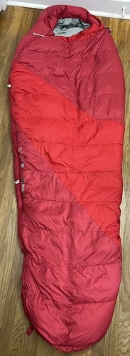 Kelty Ignite Down 20°F Sleeping Bag RH Zip EN 16F DriDown Red 31”x78” Regular 