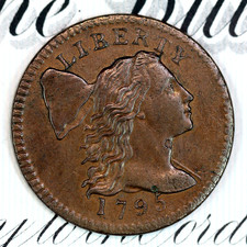 * 1795 PLAIN EDGE * SOLID+ GEM BU MS FLOWING HAIR LARGE CENT * FROM COLLECTION