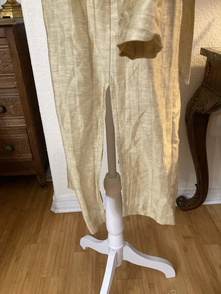 Gabardina CHICO’S dorada ligera mezcla de lino arrugado talla 0 (4/6) Foto 3 de 4