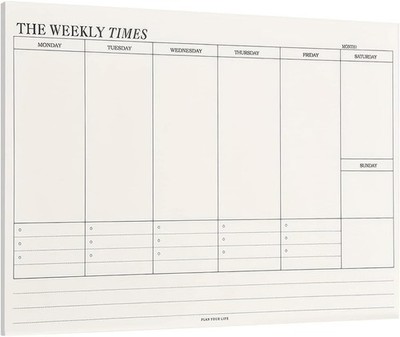 60 Blatt Wochenplaner Ohne Festes Datum, 24.5x17.5 cm Weekly Planner,
