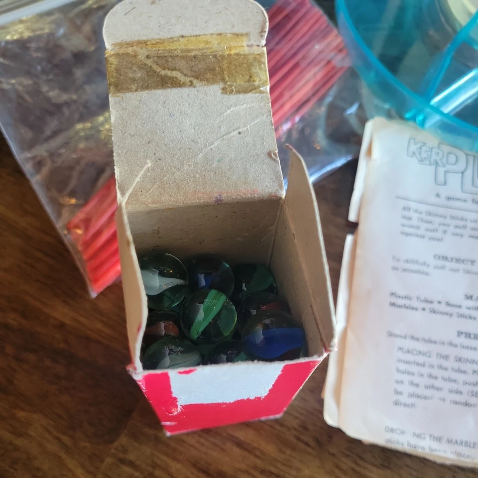 Vintage 1980  KERPLUNK Game  Ideal Toy company  Marbles Sticks instructions - Image 3 of 4