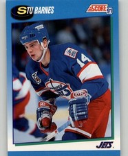 1991-92 Score Canadian English Stu Barnes #630 Winnipeg Jets