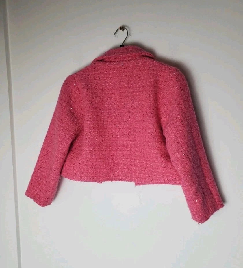 Next Girls Crop Sparkle Regular Fit Jacket in Pink brand new without tag 7yrs