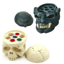 TATTOO INK CUP HOLDER - Ruicoo 2Pcs Hard Resin Skull 2pcs tattoo ink holder 