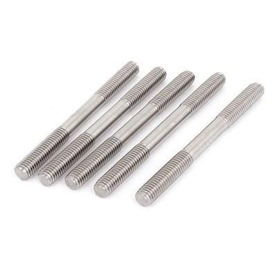 M8 x 90mm Metric A2 Stainless Steel Double End Threaded Stud Screw Bolt 5 Pcs