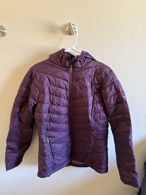 Women s Columbia Omni-Heat Hooded Quilted Full Zip Puffer Jacket Purple M