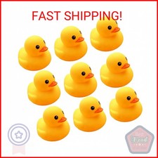CICITOYWO Yellow Rubber Ducks, 10pcs Preschool Bath Toys Bathtub Floating Squeak