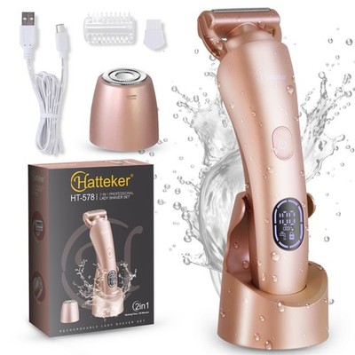 Hatteker 2-in-1 Lady Rasierer & Epilierer, wasserdicht, mit abnehmbarem Kopf