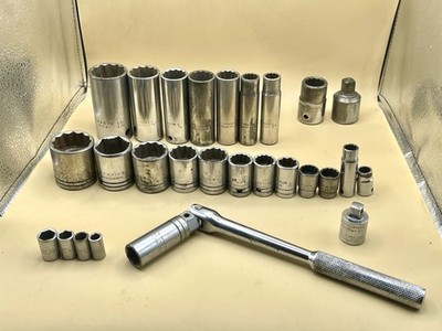 Proto Sockets Mixed Lot (28) 3/4 down to 1/4'' Drive, 3/8'' Breaker Bar, Standard