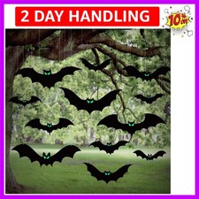 16Pcs Halloween Hanging Bats Decorations Outdoor, Large Flying Bats with Glow...