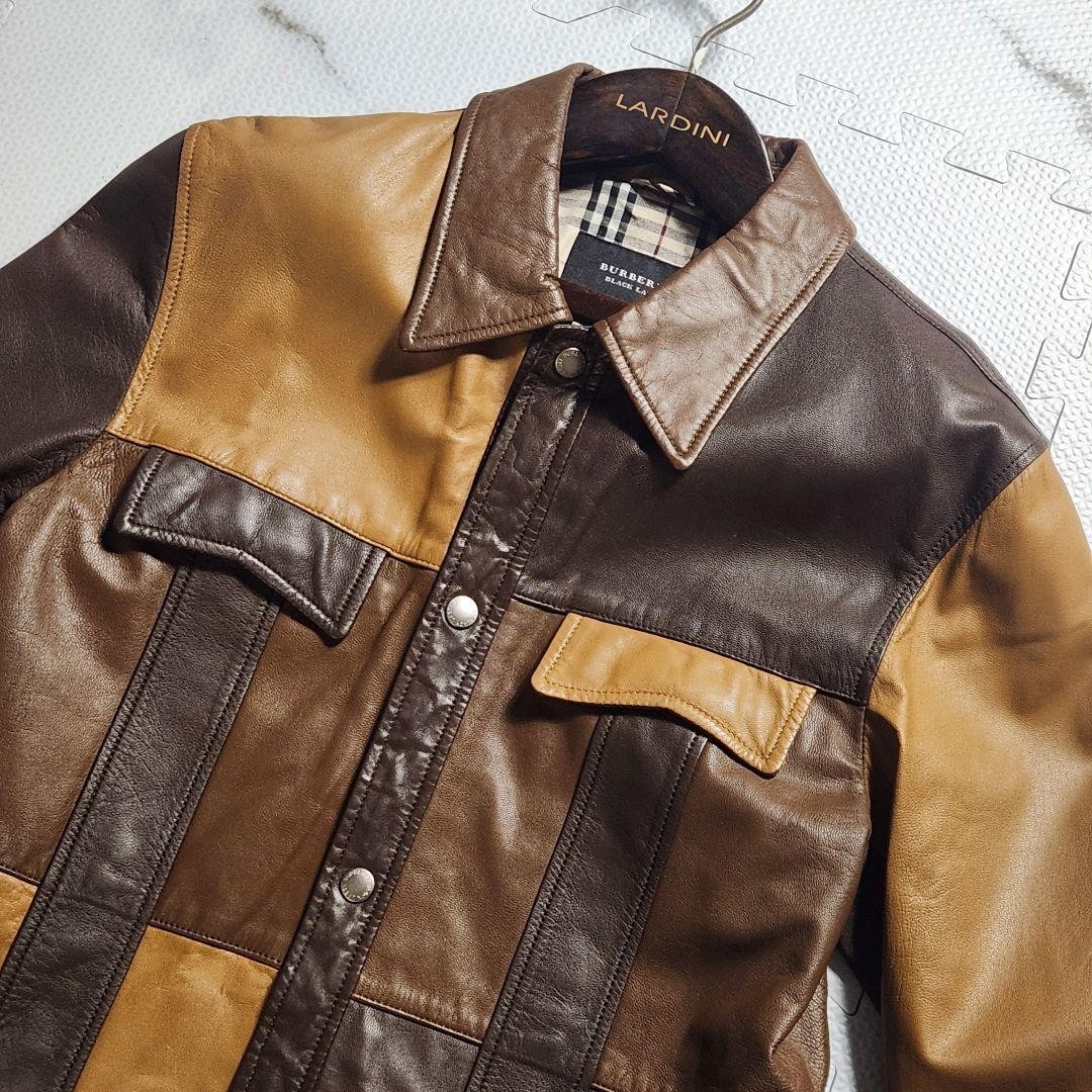 BURBERRY BLACK LABEL Lambskin Patchwork Leather J… - image 3